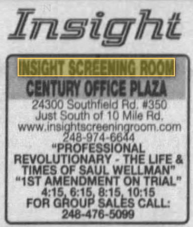 Insight Screening Room - April 2006 Ad